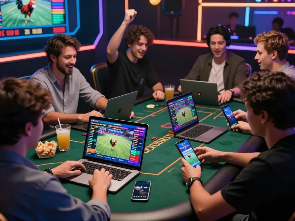 Exciting online gambling experience on bl555 with players engaging in live betting and vibrant displays.