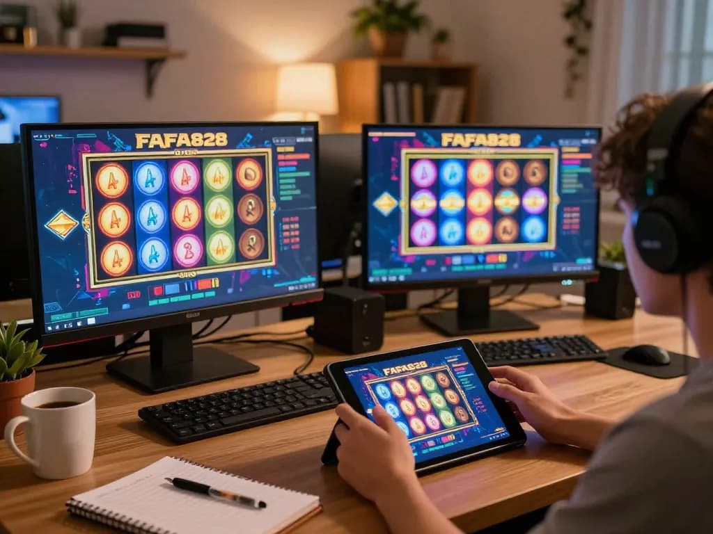 FAFA828 online player enjoying immersive slot experience at home
