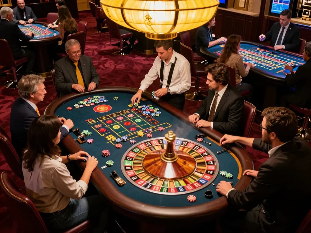 Engaging roulette gameplay at CM88 casino with excited players and croupier in action.