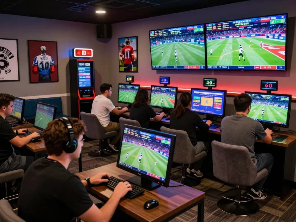 Exciting online sports betting scene with zbet users enjoying live action.