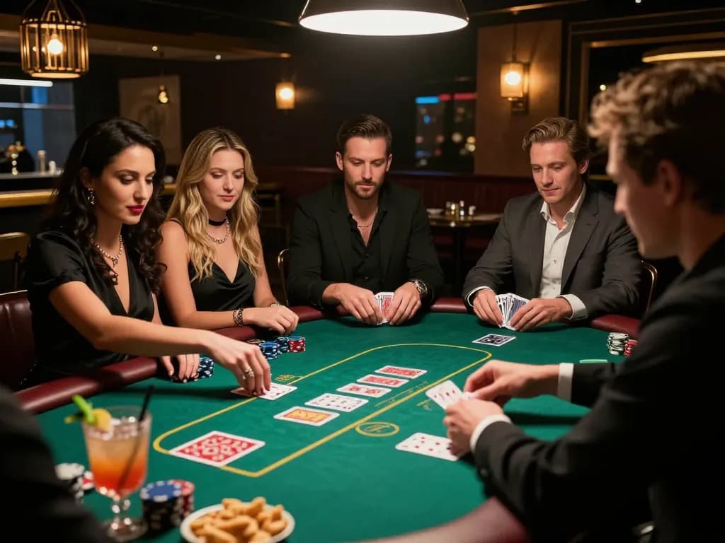 Experience thrilling poker gameplay at 23win, where players strategically bet in a lively casino atmosphere