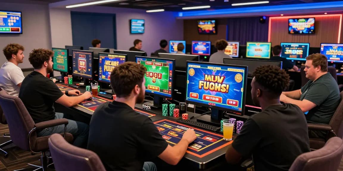 Players enjoying bonus buy slots UK in a vibrant online casino atmosphere.