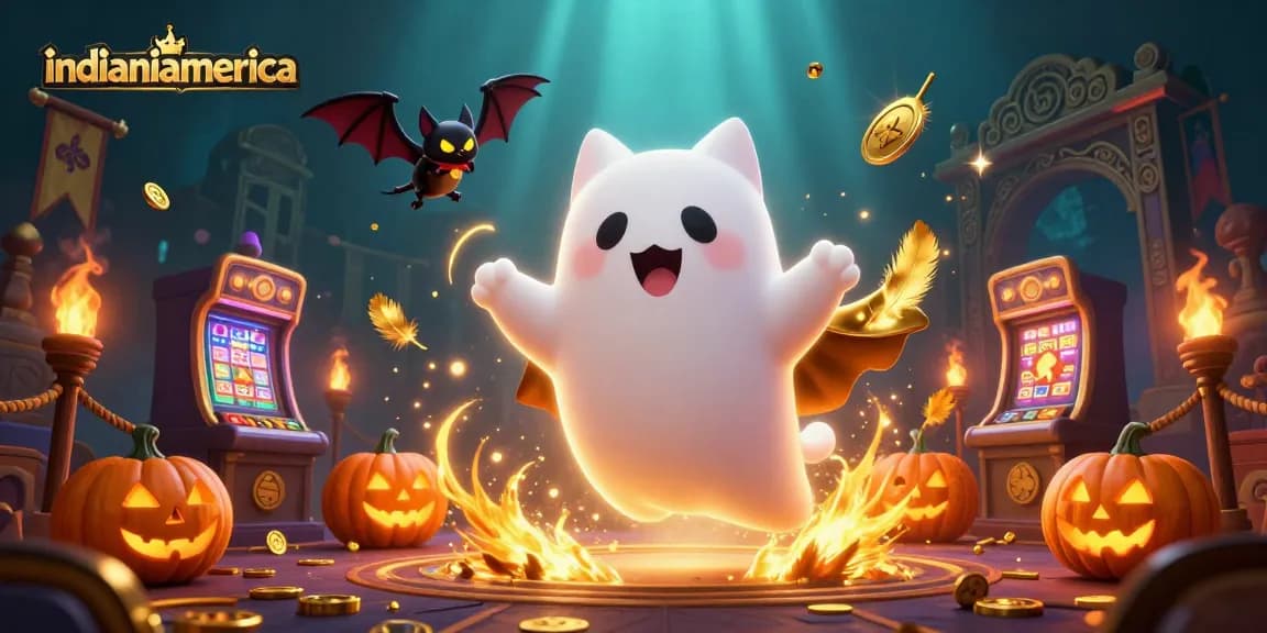 Engage in thrilling fun with indianiamerica's animated ghost cat in a haunted casino.