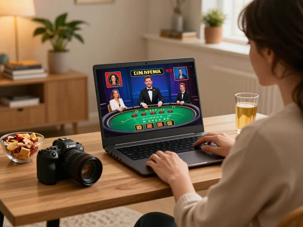Engaging in live dealer game on bdtk66 platform at home with cozy atmosphere.