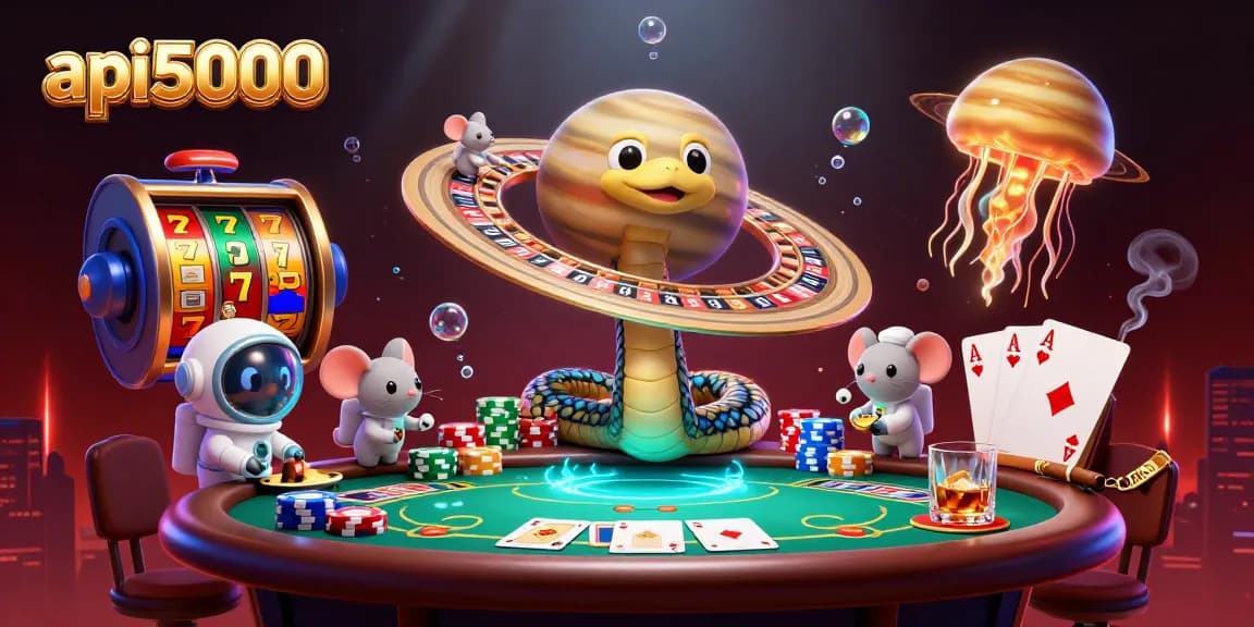 Meletakkan taruhan di api5000 dengan simbol slot dan dealer ikan rempah yang bersinar.