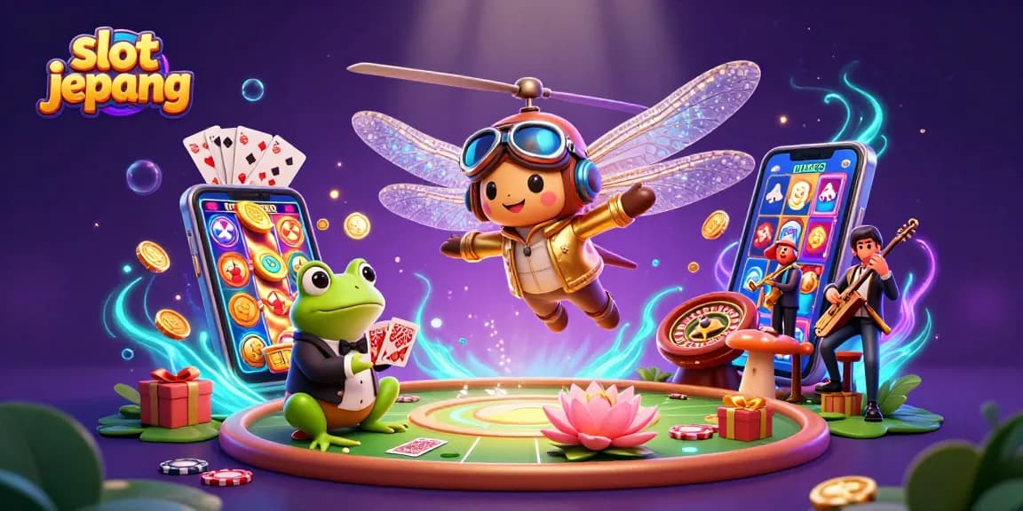 Experience the thrill of slot jepang with a colorful casino scene featuring exciting games and vibrant characters.