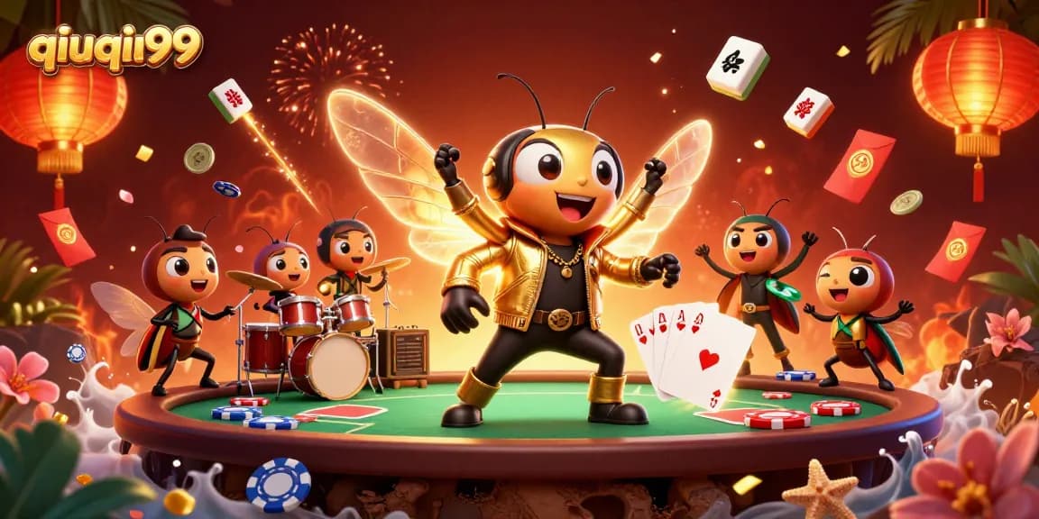 Experience qiuqiu99's thrilling poker action with our vibrant 3D casino scene.