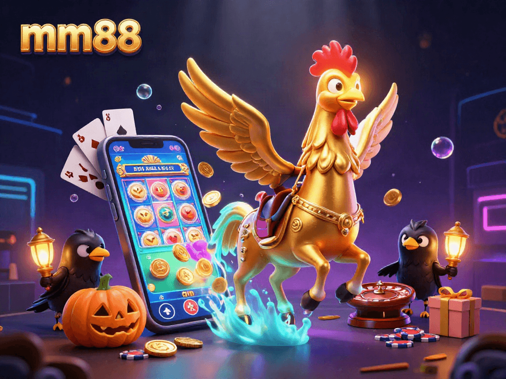 Experience thrilling gameplay with mm88's vibrant casino scene featuring animated characters and dynamic elements.