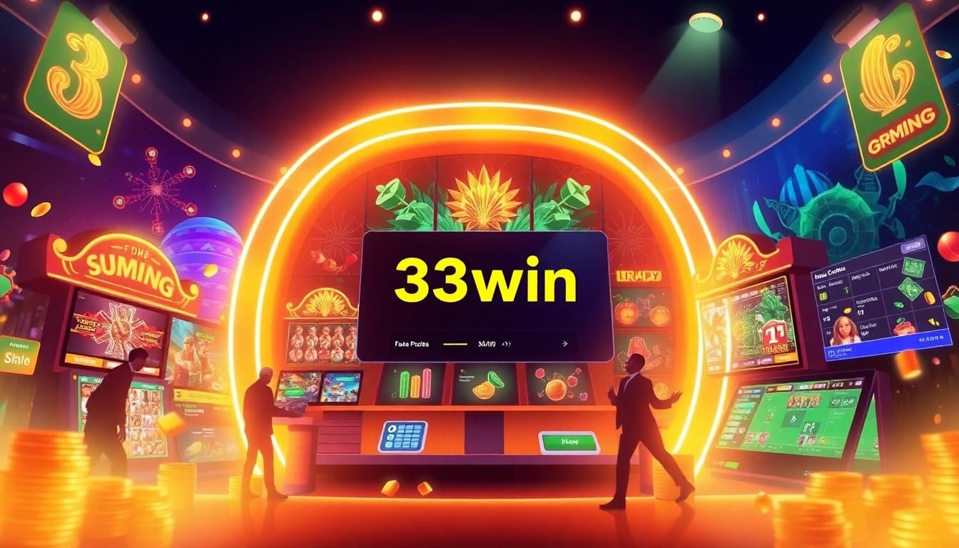 Engaging online casino interface showcasing 33win's vibrant gaming options, promoting excitement and trust.