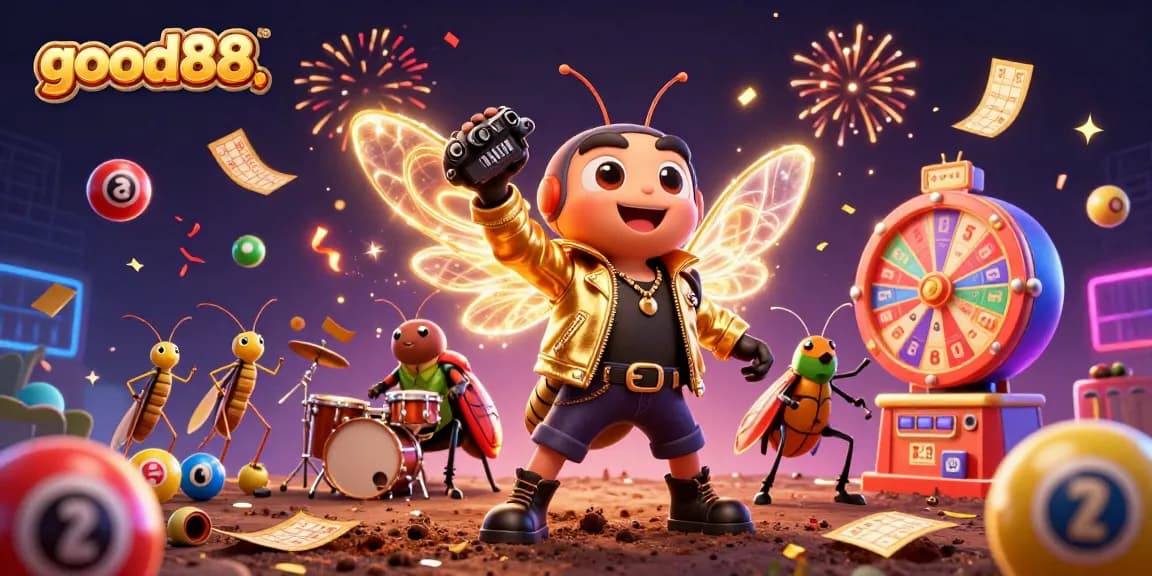 Join good88 for electrifying lottery adventures with dynamic 3D characters and festive game elements.
