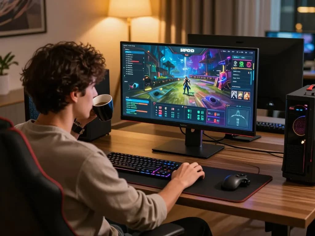 MPOID interactive gaming screen with player diligently strategizing bets in a modern home gaming setup.