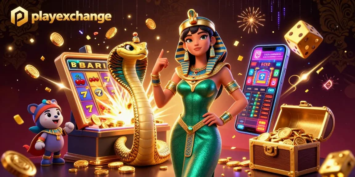Engage with playexchange in a vibrant 3D casino scene bursting with action and rewards.