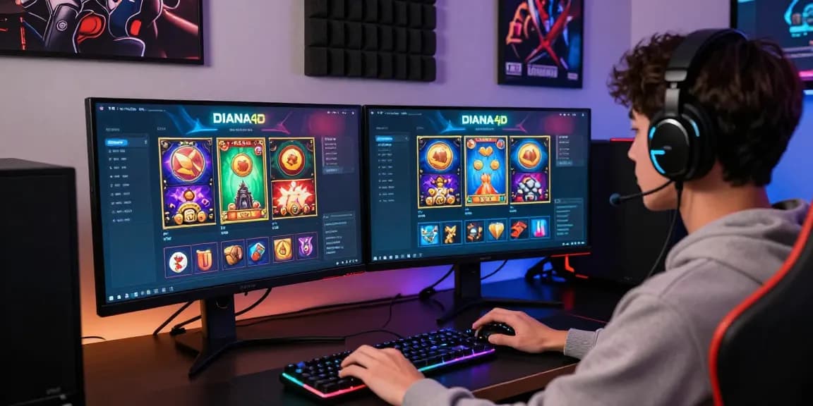 Pengguna menggunakan platform DIANA4D untuk bermain slot online dengan antarmuka menarik dan akses mudah.