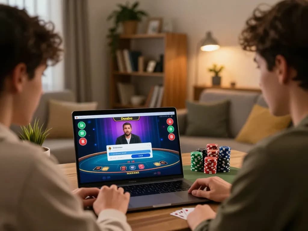 Dewalive Login shown on laptop as a player engages in a live blackjack game at home.
