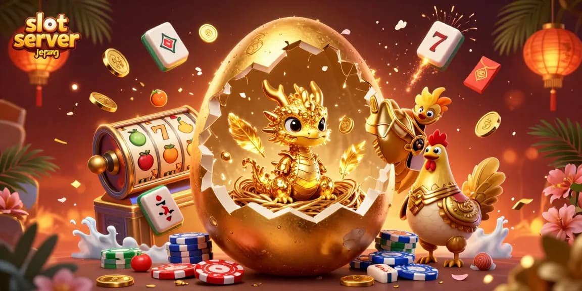 Experience thrilling wins with slot server jepang showcasing a dazzling scene of a golden dragon amid vibrant casino elements.