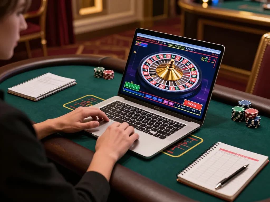 W88 live casino gaming setup with a player focusing on strategic bets at home