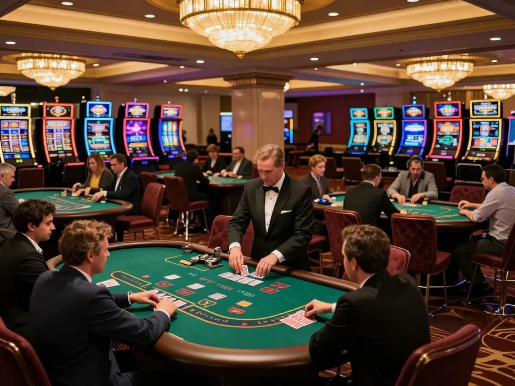 Players enjoying intense blackjack games at SC88 casino floor with vibrant atmosphere.