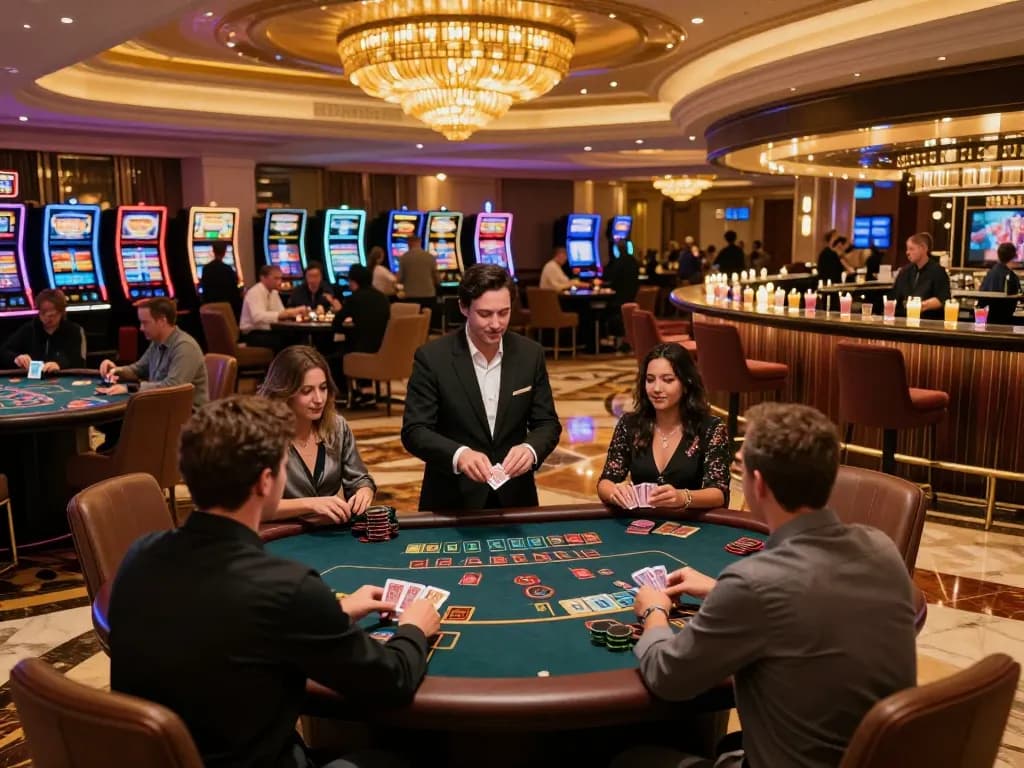 Experience the thrill of betting at 888New's premium blackjack tables in a luxurious casino setting.