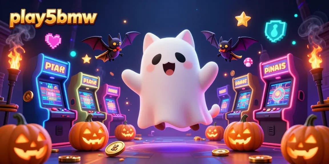 Engage in thrilling gameplay at play5bmw, where a ghost cat and vampire bat bring jackpot excitement in a haunted casino.