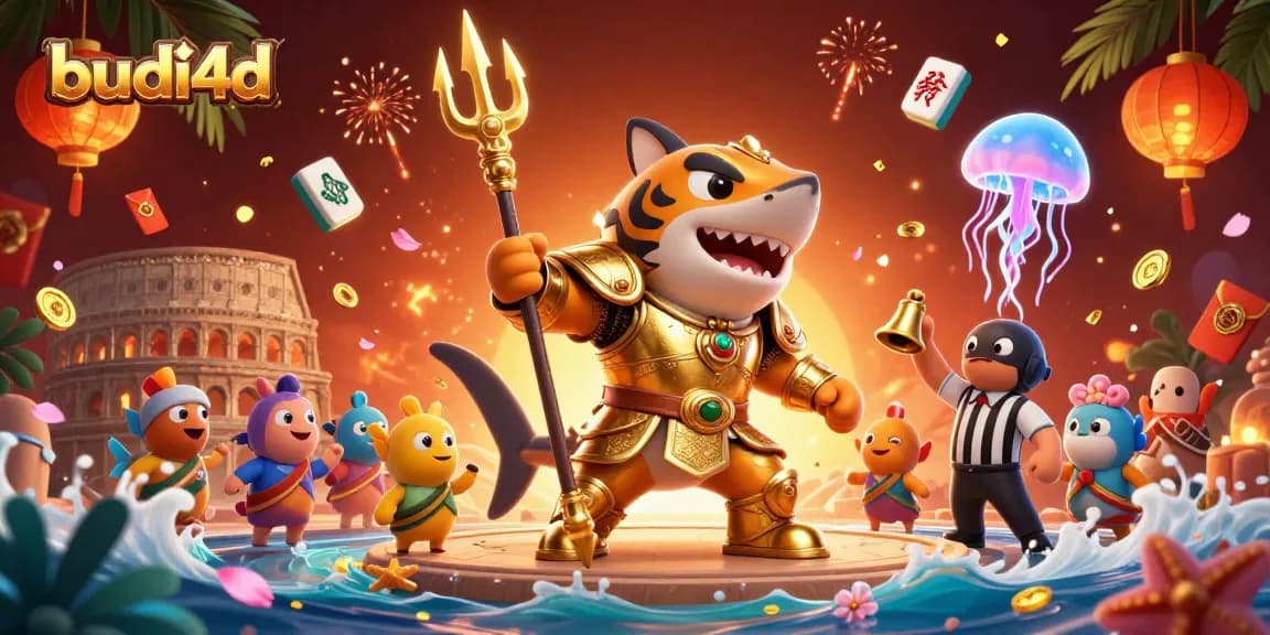 Budi4d takes center stage in a vibrant underwater colosseum, showcasing exciting gaming elements.