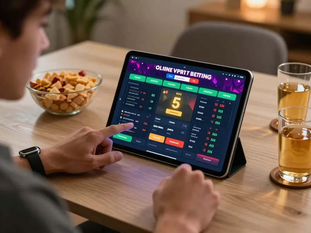 Analyzing sports betting odds on Nowgoal app on tablet, creating a strategic approach to gaming.