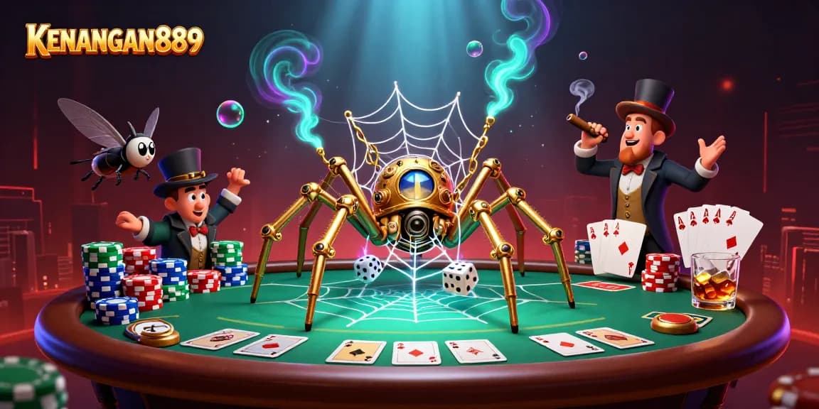 Experience dynamic gaming action with KENANGAN889 at its vibrant 3D casino scene.