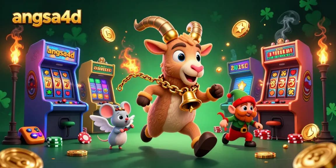 Engage in thrilling slot gaming at angsa4d, with 3D characters and vibrant casino elements.