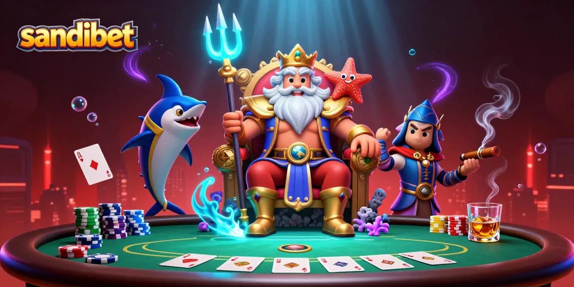 Terlibat dalam dunia sandibet yang penuh warna yang menampilkan elemen Neptune dan poker untuk kesenangan permainan online.
