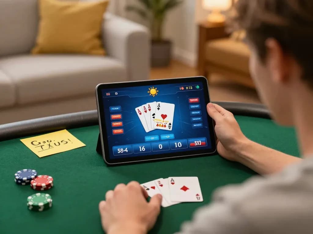 Engaging in a sunwin poker game online from a cozy living room