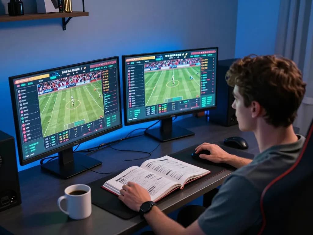 เซสชั่นการพนันกีฬาที่น่าดึงดูดกับ 11-hd ที่แสดงอัตราต่อรองและเหตุการณ์สด, โน้ตบุ๊กและของว่างที่เพิ่มบรรยากาศการเล่นเกม