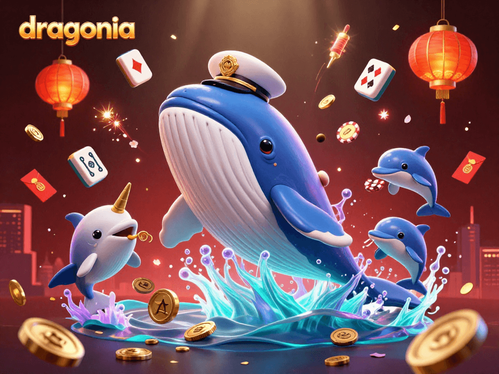 Les joueurs s'amusent sur dragonia avec un croupier en direct, entourés de graphiques colorés et de jetons.