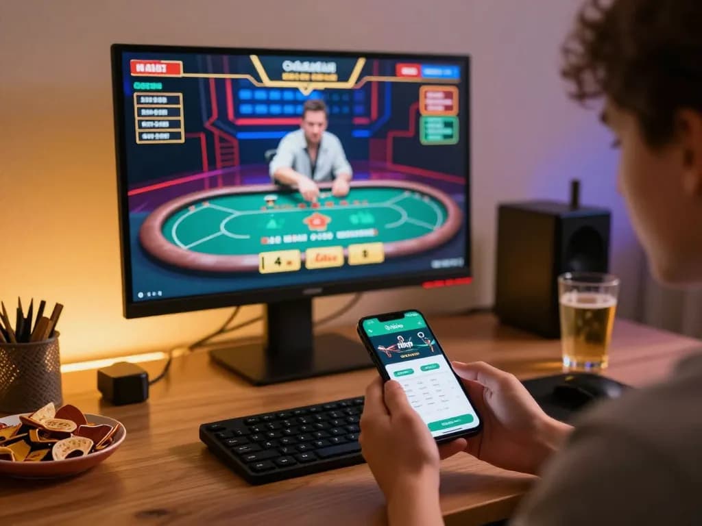 Player engaging with the rikvip mobile app for a thrilling online gambling experience.