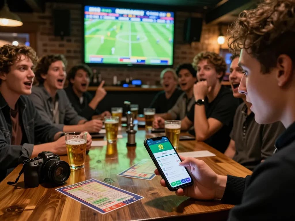 Engaging sports betting moment at go8 with smartphone app and live match excitement.