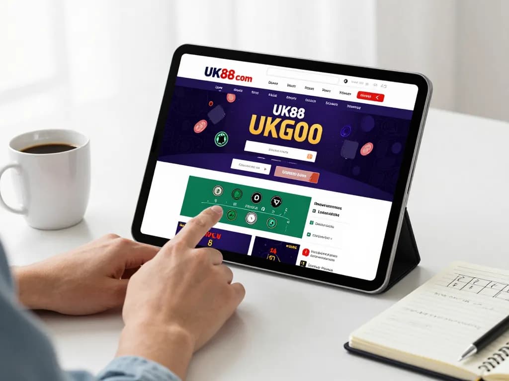 Engaging live dealer game on tablet representing online gaming at uk88 com for a strategic gambling experience.