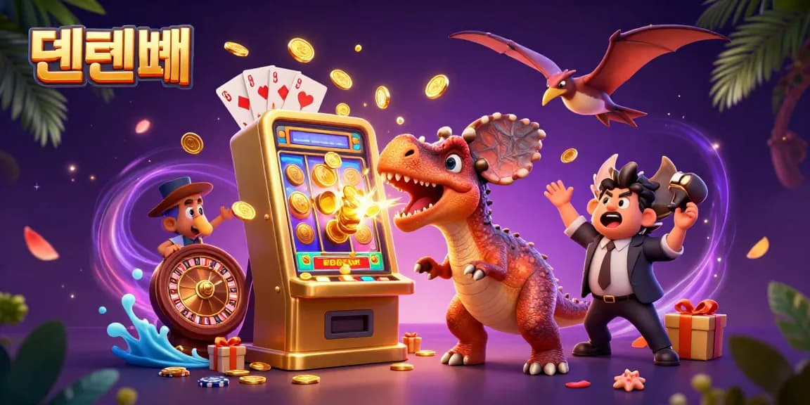 텐텐벳 engaging players by showcasing a pachycephalosaurus hitting a slot machine for coins.
