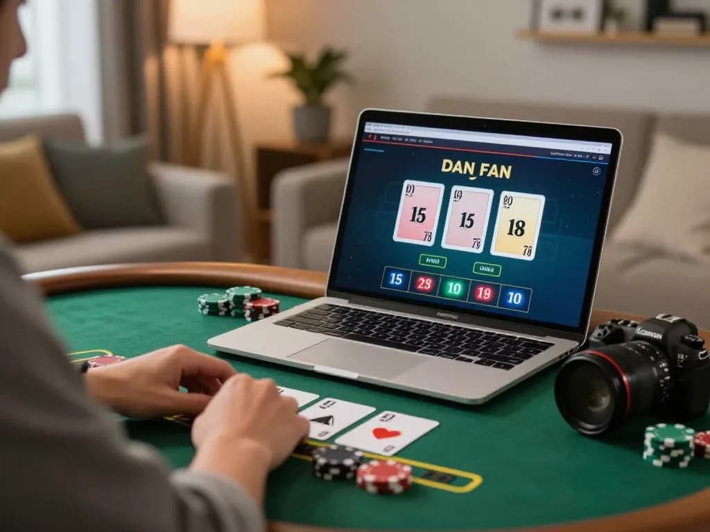 Experience may88 online blackjack gameplay on a cozy home setup with immersive live dealer action.