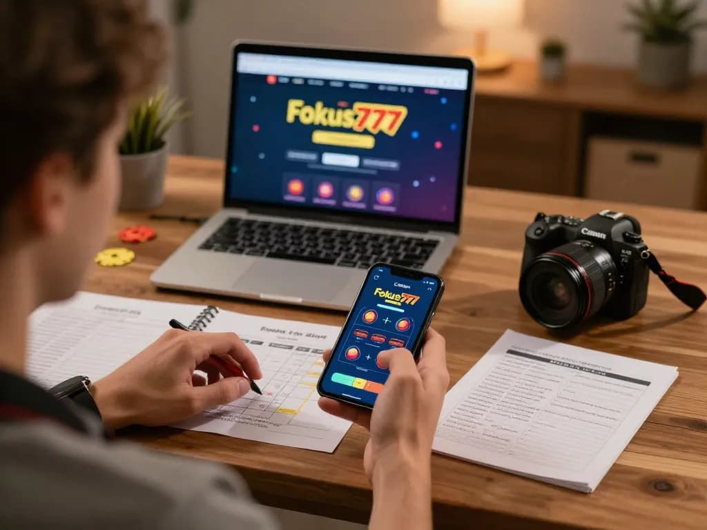 Engaging moment of mobile betting on Fokus777 casino app showcasing exciting gameplay and strategy