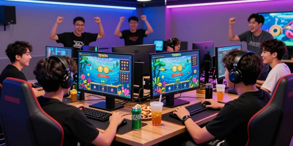 Exciting online gaming moment at 78win with players enjoying a thrilling fishing game.