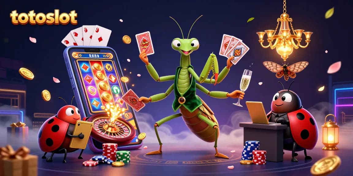 Experience totoslot thrills with a giant mantis card sharp and lively gaming elements.