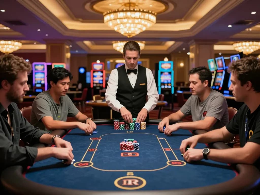 Players engaged in a high-stakes poker game at a Las Vegas casino showcasing strategies from youngsmarts.