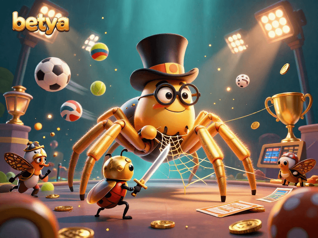 Betya brings a thrilling sports betting atmosphere with a golden tarantula and beetle knight.