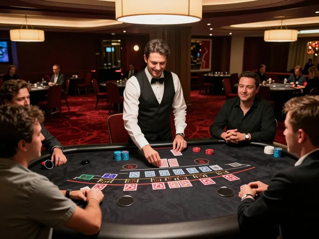 Play blackjack with tg88 at a luxurious live dealer table, capturing vibrant gameplay moments.