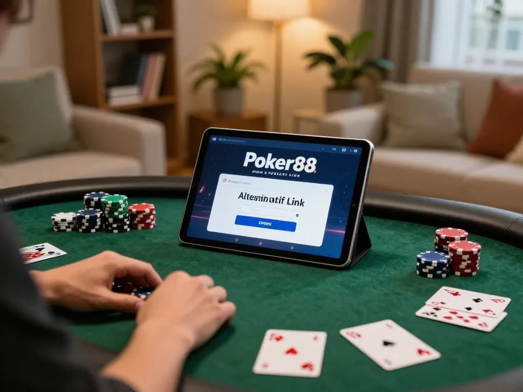 Engaging in a home poker game using the Poker88 Alternatif Link for seamless gameplay.