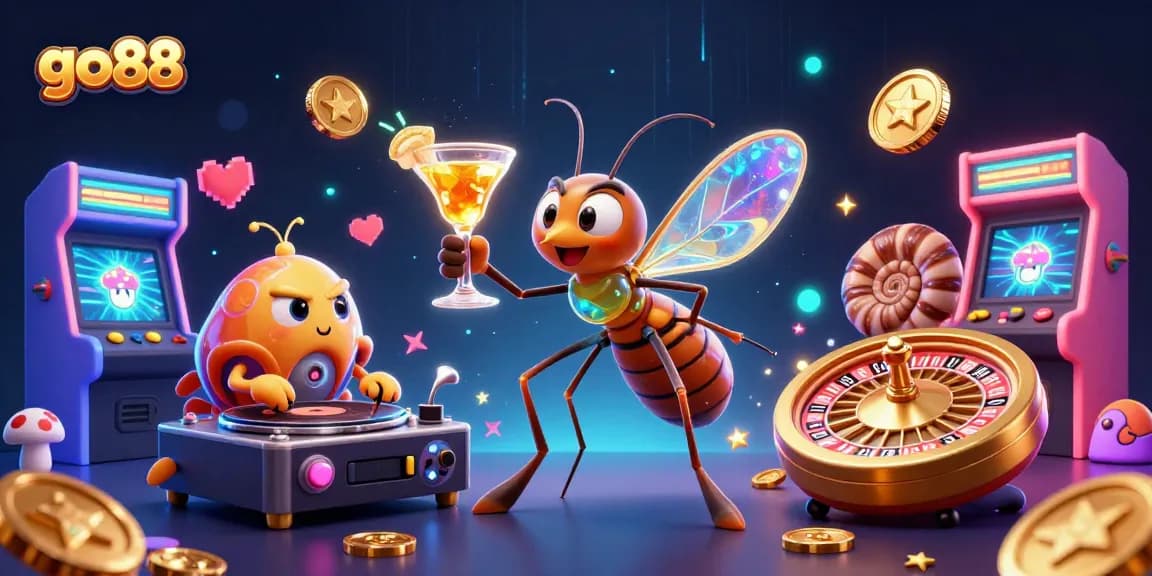 Experience the excitement at go88 with vibrant casino elements and unique characters coming to life.