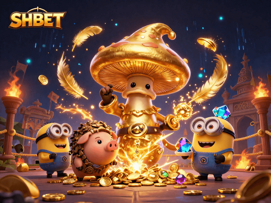 Experience thrilling gameplay with SHBET's magical world of gold and treasure in a captivating scene.