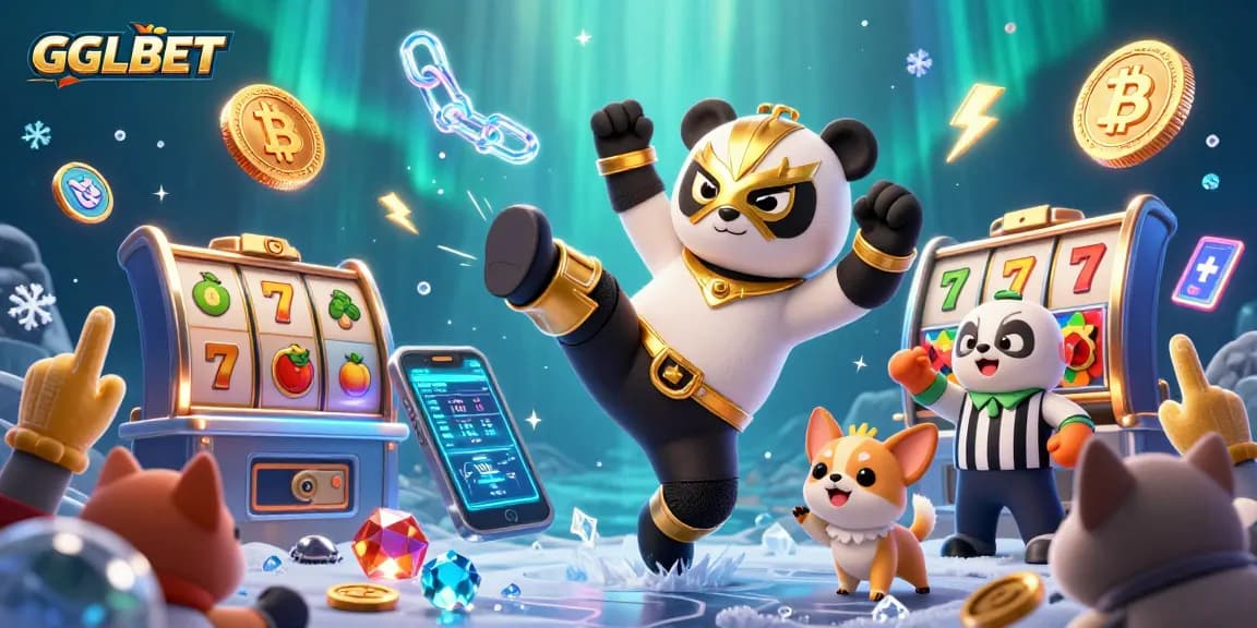 Engage in exciting slot action with GGLBET's panda wrestler and dazzling casino elements.