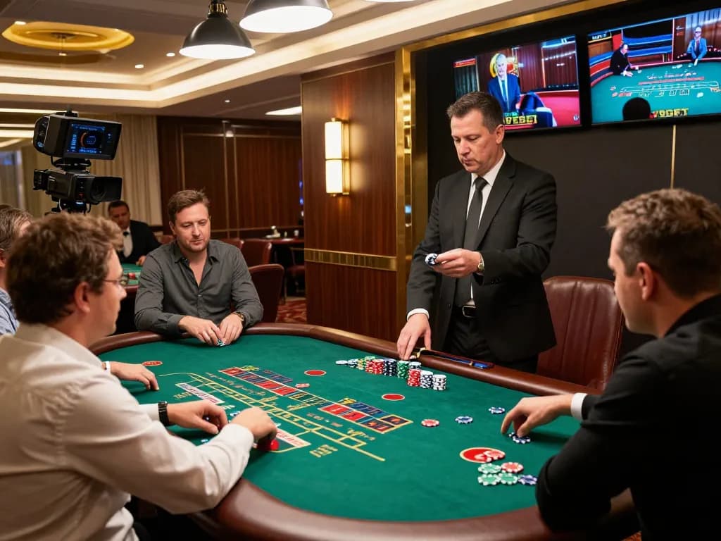 Players engaged in a live casino game at VSBET, showcasing excitement and professional gameplay.