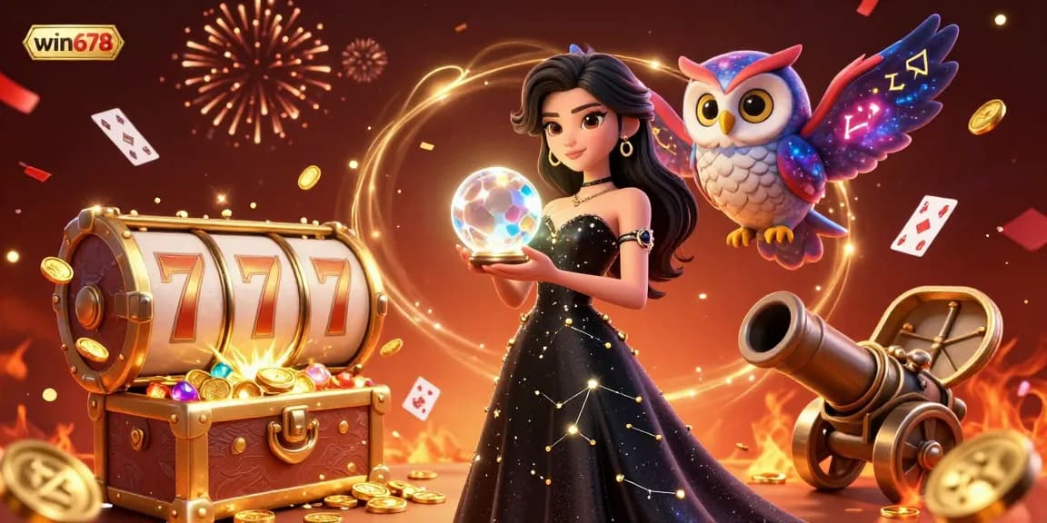 Engage with win678's vibrant casino experience featuring mystical elements and exciting slot visuals.