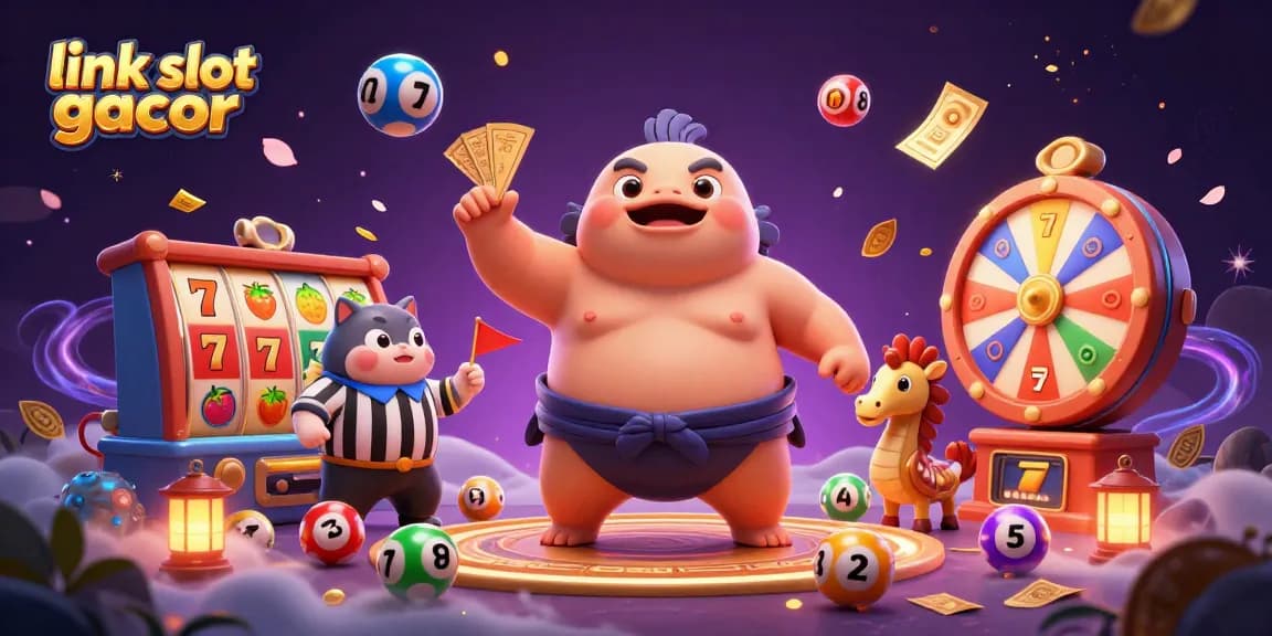 Experience the excitement of link slot gacor with colorful slot reels and energetic characters.
