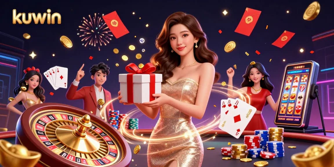 Engage with kuwin's vibrant casino theme featuring festive elements and dynamic games.